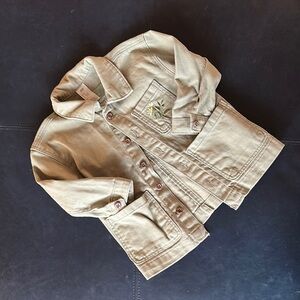 H&M Kids Olive Jacket with Flower Embroidery